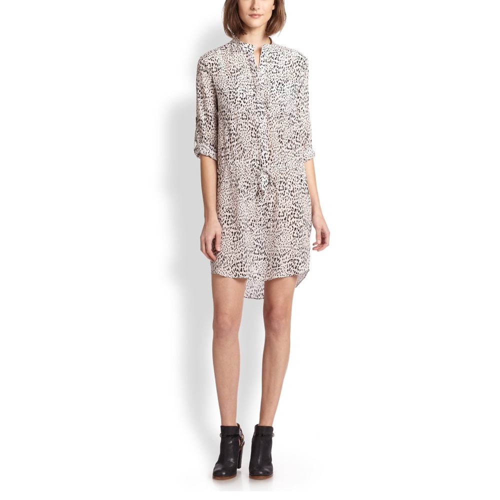 REBECCA TAYLOR Silk Leopard-Print Shirtdress, 2